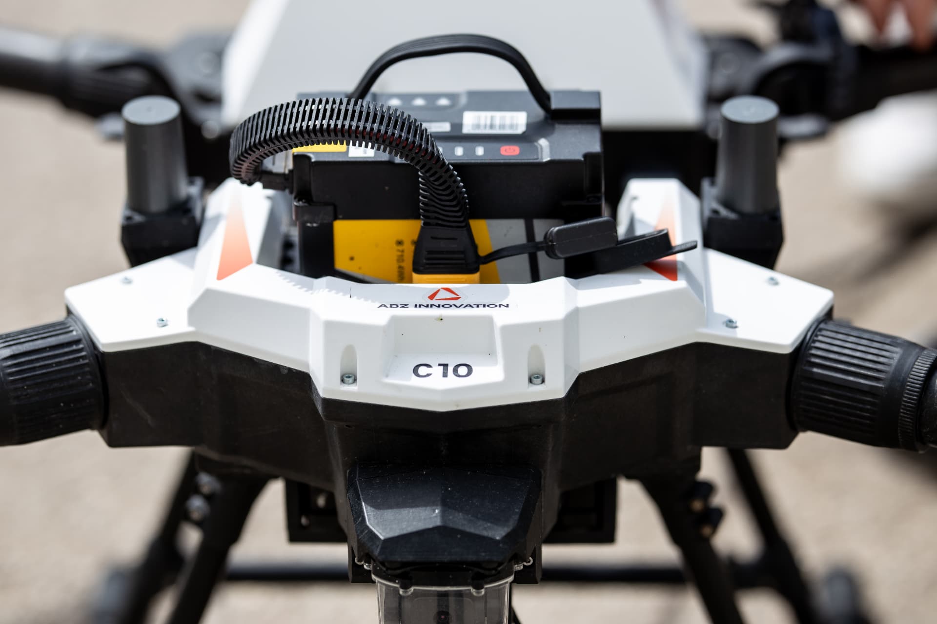 Top view of the ABZ Innovation C10 airframe and battery pack